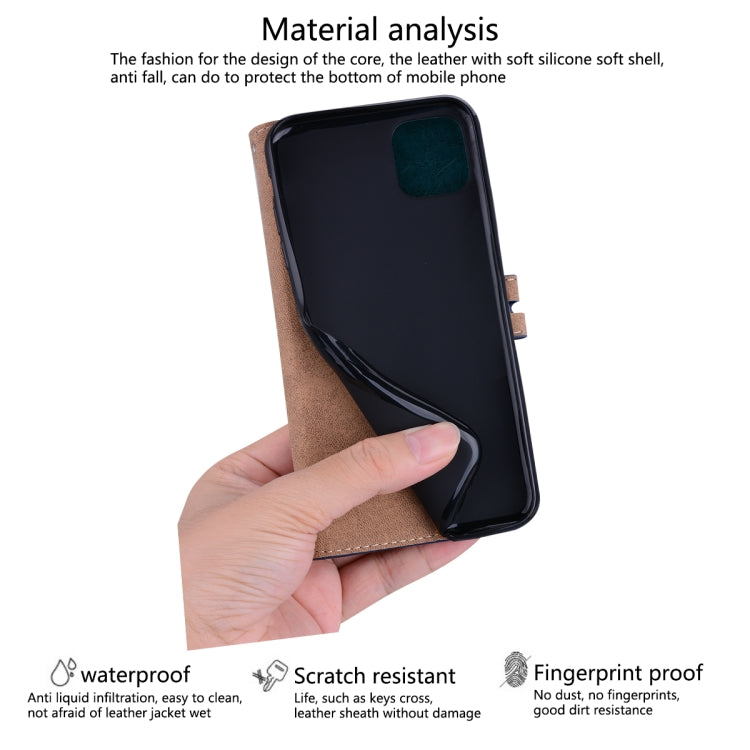 Custodia in pelle a vibrazione orizzontale con struttura in cera d'olio stile business con supporto, slot per schede e portafoglio, For Huawei P smart 2021, For Huawei Honor 10X Lite