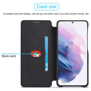 Per Samsung Galaxy S21 FE LC.IMEEKE Custodia in pelle a vibrazione orizzontale Hon Ancient Series con supporto e slot per schede, For Samsung Galaxy S21 FE