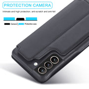 Per Samsung Galaxy S21 FE LC.IMEEKE Custodia in pelle a vibrazione orizzontale Hon Ancient Series con supporto e slot per schede, For Samsung Galaxy S21 FE
