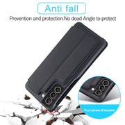 Per Samsung Galaxy S21 FE LC.IMEEKE Custodia in pelle a vibrazione orizzontale Hon Ancient Series con supporto e slot per schede, For Samsung Galaxy S21 FE