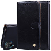 Custodia in pelle a vibrazione orizzontale con struttura in cera d'olio stile business con supporto, slot per schede e portafoglio, For Samsung Galaxy A12, For Samsung Galaxy A32 4G, For Samsung Galaxy A32 5G, For Samsung Galaxy A42 5G                 ...