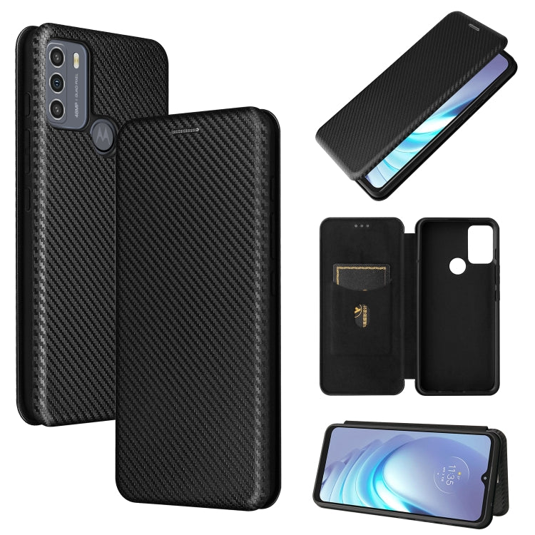 Struttura in fibra di carbonio Flip orizzontale magnetico Custodia in pelle TPU + PC + PU con slot per schede, For Motorola Moto G50, For Samsung Galaxy S21 FE