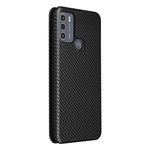 Struttura in fibra di carbonio Flip orizzontale magnetico Custodia in pelle TPU + PC + PU con slot per schede, For Motorola Moto G50, For Samsung Galaxy S21 FE