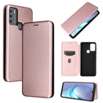 Struttura in fibra di carbonio Flip orizzontale magnetico Custodia in pelle TPU + PC + PU con slot per schede, For Motorola Moto G50, For Samsung Galaxy S21 FE