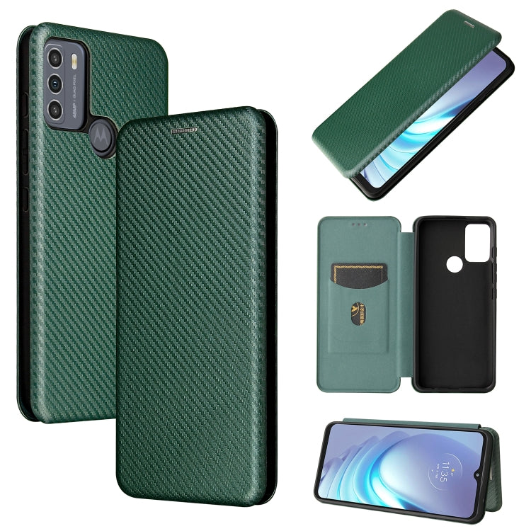 Struttura in fibra di carbonio Flip orizzontale magnetico Custodia in pelle TPU + PC + PU con slot per schede, For Motorola Moto G50, For Samsung Galaxy S21 FE