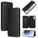 Struttura in fibra di carbonio Flip orizzontale magnetico Custodia in pelle TPU + PC + PU con slot per schede, For Motorola Moto G50, For Samsung Galaxy S21 FE