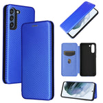 Struttura in fibra di carbonio Flip orizzontale magnetico Custodia in pelle TPU + PC + PU con slot per schede, For Motorola Moto G50, For Samsung Galaxy S21 FE