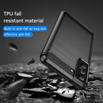 Custodia in TPU in fibra di carbonio con trama spazzolata, For Samsung Galaxy S21 FE