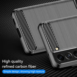Custodia in TPU in fibra di carbonio con trama spazzolata, For Samsung Galaxy S21 FE