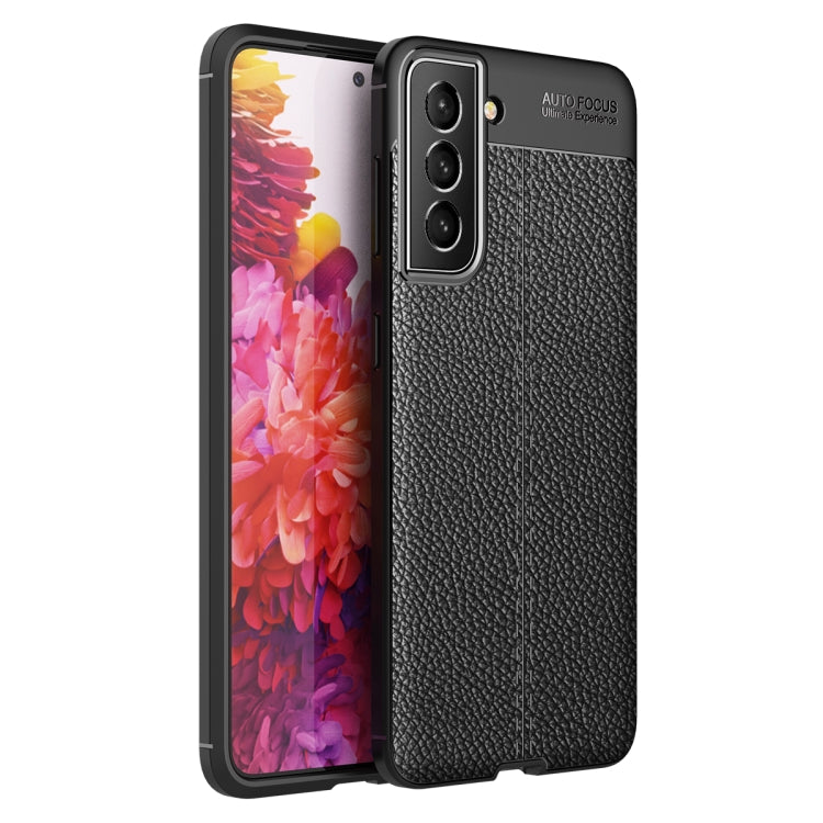 Custodia antiurto in TPU con texture Litchi, For Samsung Galaxy S21 FE