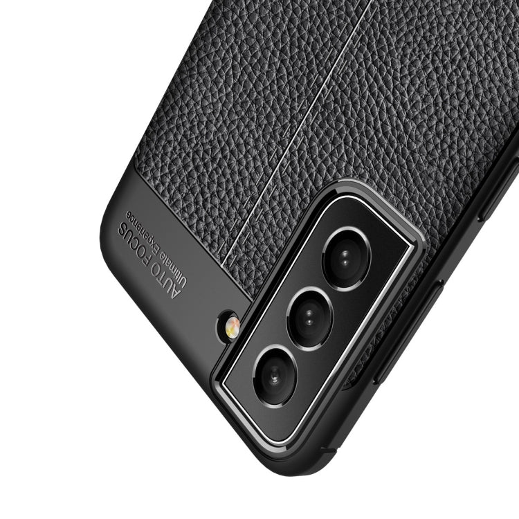 Custodia TPU antiurto con texture Litchi per Samsung Galaxy S21 F