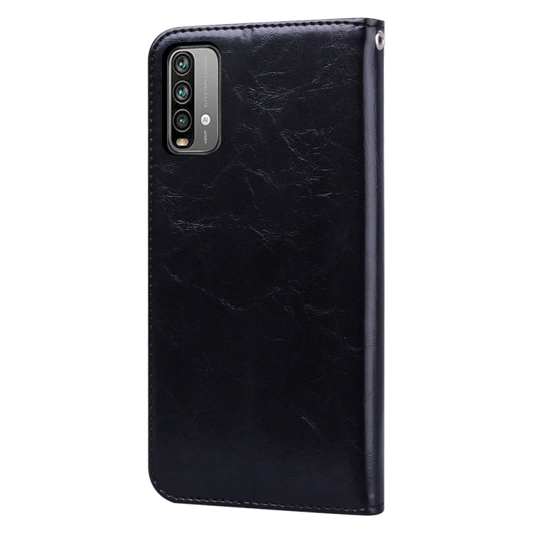 Custodia in pelle a vibrazione orizzontale con struttura in cera d'olio stile business con supporto, slot per schede e portafoglio, For Xiaomi Redmi 9T, For Xiaomi Redmi Note 9T, For Xiaomi Redmi Note 10, For Xiaomi Redmi K40 / K40 Pro                 ...