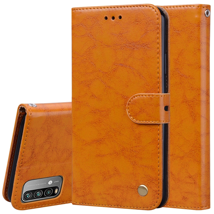 Custodia in pelle a vibrazione orizzontale con struttura in cera d'olio stile business con supporto, slot per schede e portafoglio, For Xiaomi Redmi 9T, For Xiaomi Redmi Note 9T, For Xiaomi Redmi Note 10, For Xiaomi Redmi K40 / K40 Pro                 ...