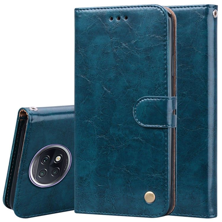 Custodia in pelle a vibrazione orizzontale con struttura in cera d'olio stile business con supporto, slot per schede e portafoglio, For Xiaomi Redmi 9T, For Xiaomi Redmi Note 9T, For Xiaomi Redmi Note 10, For Xiaomi Redmi K40 / K40 Pro                 ...
