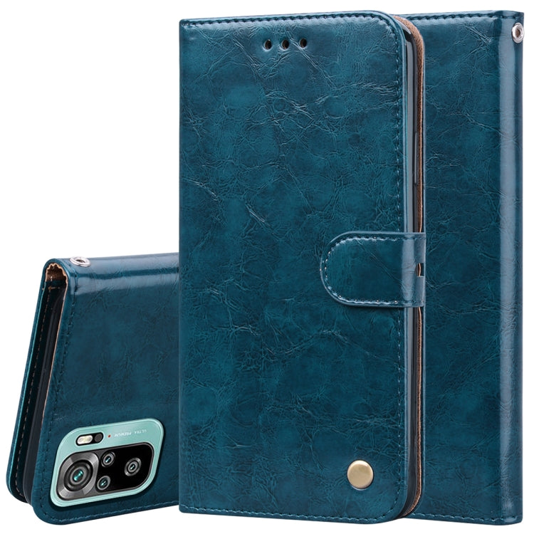 Custodia in pelle a vibrazione orizzontale con struttura in cera d'olio stile business con supporto, slot per schede e portafoglio, For Xiaomi Redmi 9T, For Xiaomi Redmi Note 9T, For Xiaomi Redmi Note 10, For Xiaomi Redmi K40 / K40 Pro                 ...