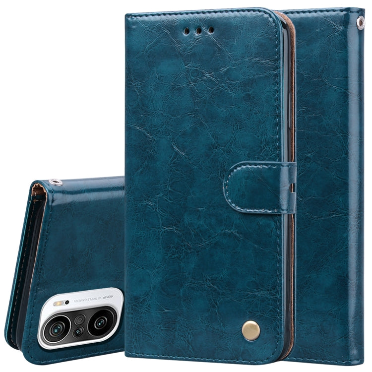 Custodia in pelle a vibrazione orizzontale con struttura in cera d'olio stile business con supporto, slot per schede e portafoglio, For Xiaomi Redmi 9T, For Xiaomi Redmi Note 9T, For Xiaomi Redmi Note 10, For Xiaomi Redmi K40 / K40 Pro                 ...