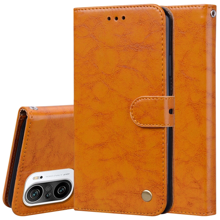 Custodia in pelle a vibrazione orizzontale con struttura in cera d'olio stile business con supporto, slot per schede e portafoglio, For Xiaomi Redmi 9T, For Xiaomi Redmi Note 9T, For Xiaomi Redmi Note 10, For Xiaomi Redmi K40 / K40 Pro                 ...