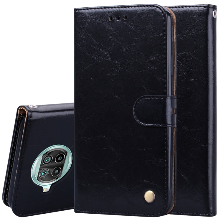 Custodia in pelle a vibrazione orizzontale con struttura in cera d'olio stile business con supporto, slot per schede e portafoglio, For Xiaomi Mi 10T Lite 5G, For Xiaomi Poco M3