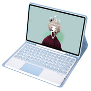 YT098B-A Custodia in pelle per tastiera Bluetooth staccabile color caramello Texture pelle rotonda Keycap con touch control e slot per penna e supporto, For  iPad Air 11 2024 / 2025 / Air 4 10.9 2020 / Air 5 10.9 2022                                   ...