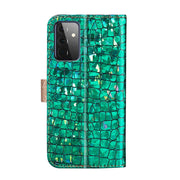 Custodia portafoglio in pelle con glitter per Samsung Galaxy A72
