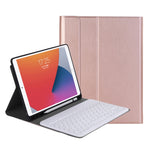 YA098B Custodia in pelle per tastiera Bluetooth con copritastiera tondo in pelle di agnello staccabile con slot per penna e supporto, For iPad Air 5 / 4 10.9 inch 2020 / Pro 11 inch 2020 / 2018                                                           ...