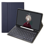 YA098B Custodia in pelle per tastiera Bluetooth con copritastiera tondo in pelle di agnello staccabile con slot per penna e supporto, For iPad Air 5 / 4 10.9 inch 2020 / Pro 11 inch 2020 / 2018                                                           ...