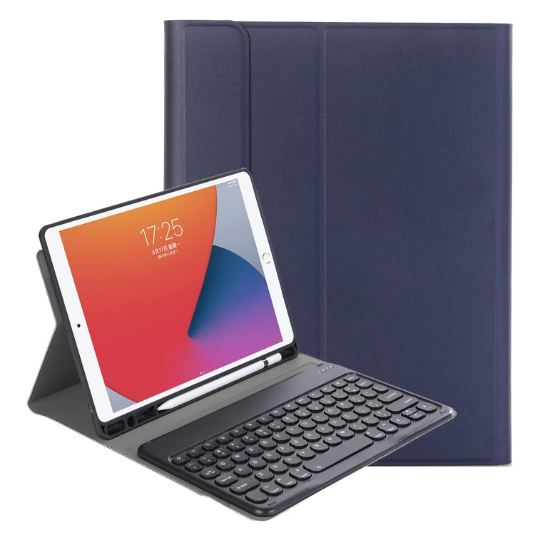 YA098B Custodia in pelle per tastiera Bluetooth con copritastiera tondo in pelle di agnello staccabile con slot per penna e supporto, For iPad Air 5 / 4 10.9 inch 2020 / Pro 11 inch 2020 / 2018                                                           ...