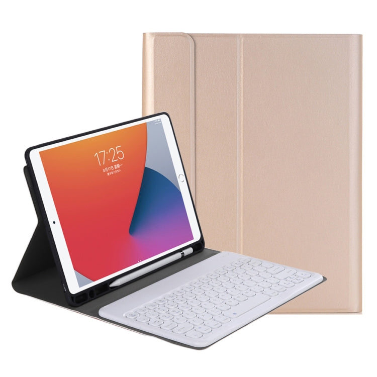 YA098B Custodia in pelle per tastiera Bluetooth con copritastiera tondo in pelle di agnello staccabile con slot per penna e supporto, For iPad Air 5 / 4 10.9 inch 2020 / Pro 11 inch 2020 / 2018                                                           ...