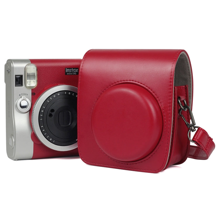 Borsa per fotocamera in PU tinta unita con tracolla per Fujifilm Instax mini 90, For Fujifilm Instax mini 90