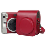 Borsa per fotocamera in PU tinta unita con tracolla per Fujifilm Instax mini 90, For Fujifilm Instax mini 90