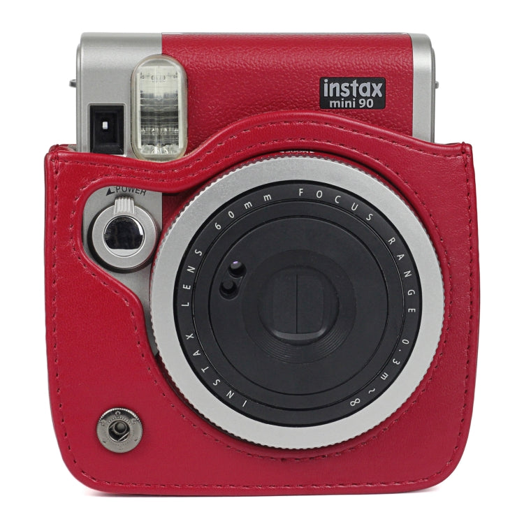 Borsa per fotocamera in PU tinta unita con tracolla per Fujifilm Instax mini 90, For Fujifilm Instax mini 90
