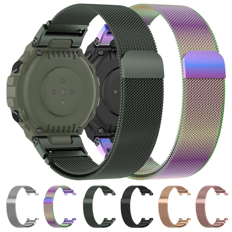 Cinturino di ricambio per cinturino di ricambio in metallo magnetico milanese, For Amazfit T-Rex Pro / Amazfit T-Rex