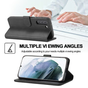 LC.IMEEKE Custodia in pelle a vibrazione orizzontale con struttura in vitello, con supporto, slot per schede e portafoglio, For Samsung Galaxy S21 FE