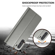 LC.IMEEKE Custodia in pelle a vibrazione orizzontale con struttura in vitello, con supporto, slot per schede e portafoglio, For Samsung Galaxy S21 FE
