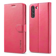 LC.IMEEKE Custodia in pelle a vibrazione orizzontale con struttura in vitello, con supporto, slot per schede e portafoglio, For Samsung Galaxy S21 FE