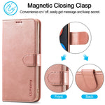 LC.IMEEKE Custodia in pelle a vibrazione orizzontale con struttura in vitello, con supporto, slot per schede e portafoglio, For OPPO Realme C21 / C20, For OPPO A55 5G / A54 4G, For OPPO A72 / A73 / A53 5G
