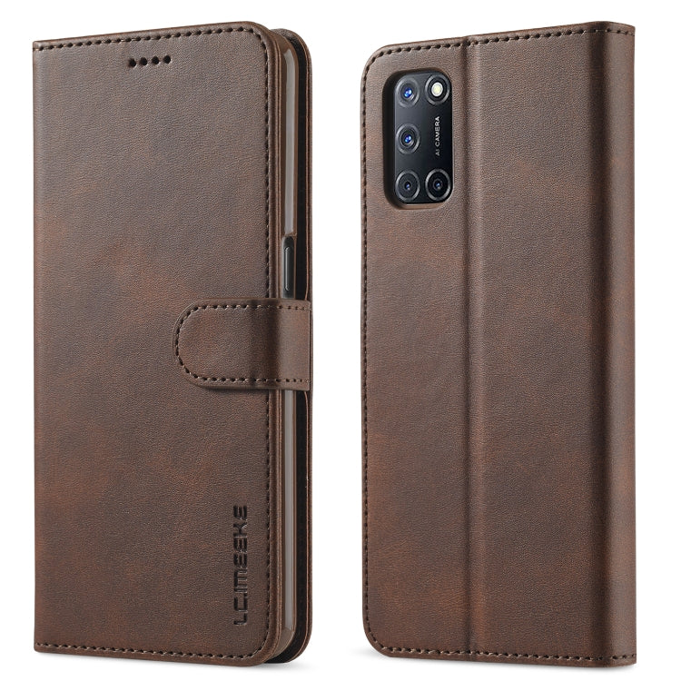 LC.IMEEKE Custodia in pelle a vibrazione orizzontale con struttura in vitello, con supporto, slot per schede e portafoglio, For OPPO Realme C21 / C20, For OPPO A55 5G / A54 4G, For OPPO A72 / A73 / A53 5G