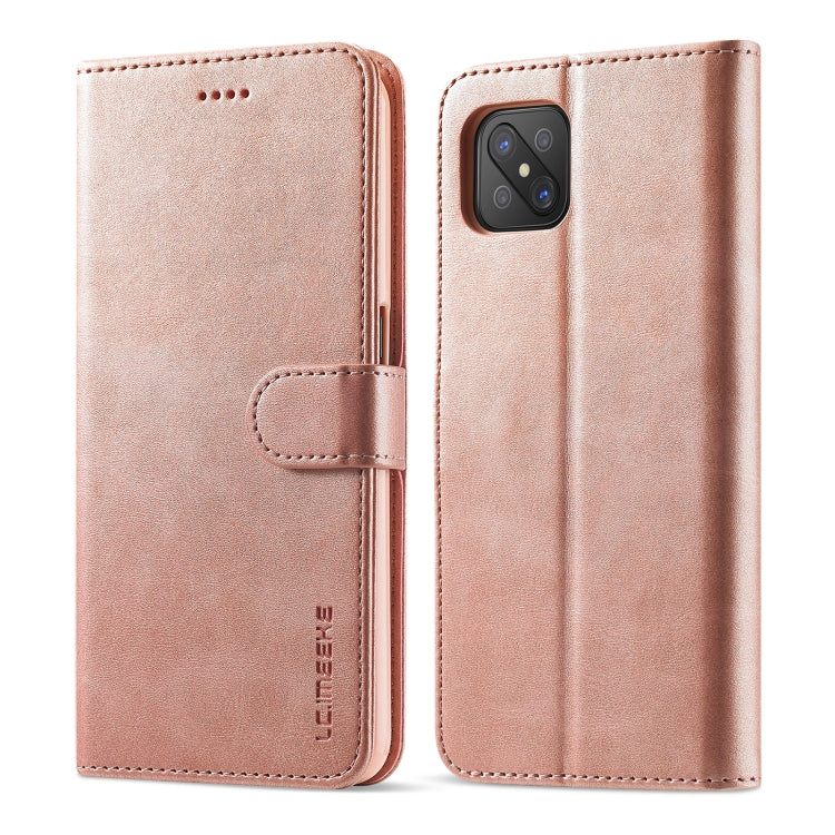 LC.IMEEKE Custodia in pelle a vibrazione orizzontale con struttura in vitello, con supporto, slot per schede e portafoglio, For OPPO Realme C21 / C20, For OPPO A55 5G / A54 4G, For OPPO A72 / A73 / A53 5G
