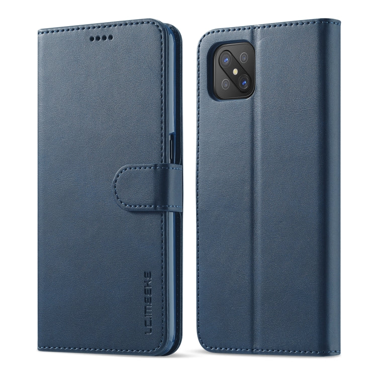 LC.IMEEKE Custodia in pelle a vibrazione orizzontale con struttura in vitello, con supporto, slot per schede e portafoglio, For OPPO Realme C21 / C20, For OPPO A55 5G / A54 4G, For OPPO A72 / A73 / A53 5G