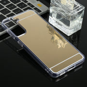 Custodia per telefono a specchio con placcatura di lusso in TPU + acrilico, For Samsung Galaxy S21 Ultra 5G, For Samsung Galaxy S21 5G, For Samsung Galaxy S21+ 5G
