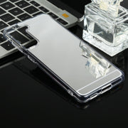 Custodia per telefono a specchio con placcatura di lusso in TPU + acrilico, For Samsung Galaxy S21 Ultra 5G, For Samsung Galaxy S21 5G, For Samsung Galaxy S21+ 5G