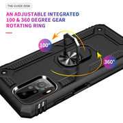 Custodia protettiva antiurto in TPU + PC con supporto girevole a 360 gradi, For Xiaomi Redmi Note 10 / Note 10S, For Xiaomi Redmi Note 9 4G / 9T / 9 Power