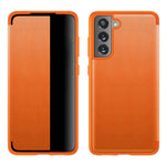 Magnetic Side Window View Custodia in pelle flip orizzontale antiurto, For Samsung Galaxy S21 FE