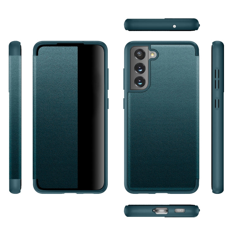 Magnetic Side Window View Custodia in pelle flip orizzontale antiurto, For Samsung Galaxy S21 FE
