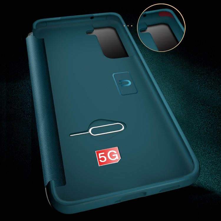 Magnetic Side Window View Custodia in pelle flip orizzontale antiurto, For Samsung Galaxy S21 FE