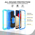 Custodia protettiva antiurto a 3 strati in PC + gomma con supporto rotante, For Samsung Galaxy A02s, For Samsung Galaxy A12 5G
