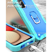 Custodia protettiva antiurto a 3 strati in PC + gomma con supporto rotante, For Samsung Galaxy A02s, For Samsung Galaxy A12 5G