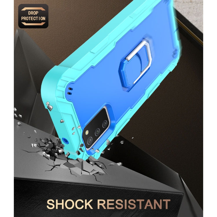 Custodia protettiva antiurto a 3 strati in PC + gomma con supporto rotante, For Samsung Galaxy A02s, For Samsung Galaxy A12 5G