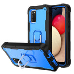 Custodia protettiva antiurto a 3 strati in PC + gomma con supporto rotante, For Samsung Galaxy A02s, For Samsung Galaxy A12 5G