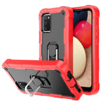 Custodia protettiva antiurto a 3 strati in PC + gomma con supporto rotante, For Samsung Galaxy A02s, For Samsung Galaxy A12 5G